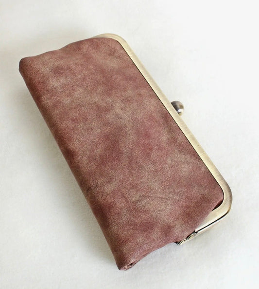 Lock Clutch Wallet Pearl Brown
