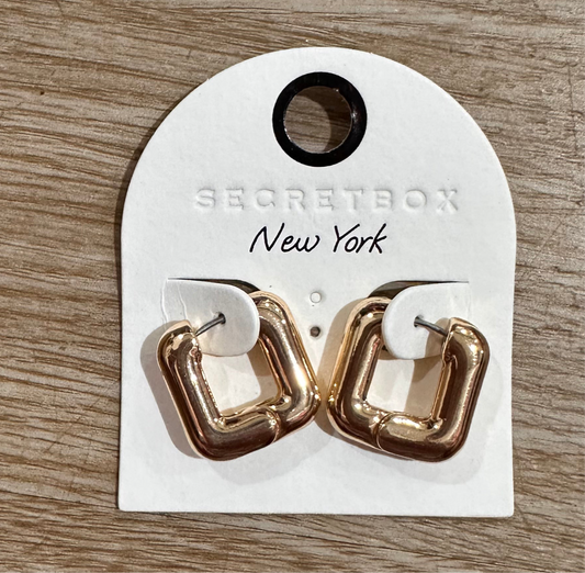 Gold Square Earrings