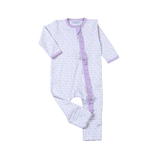 Nua Pink Toile Zipper Footie