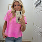 Washed Oversized Top| Pink