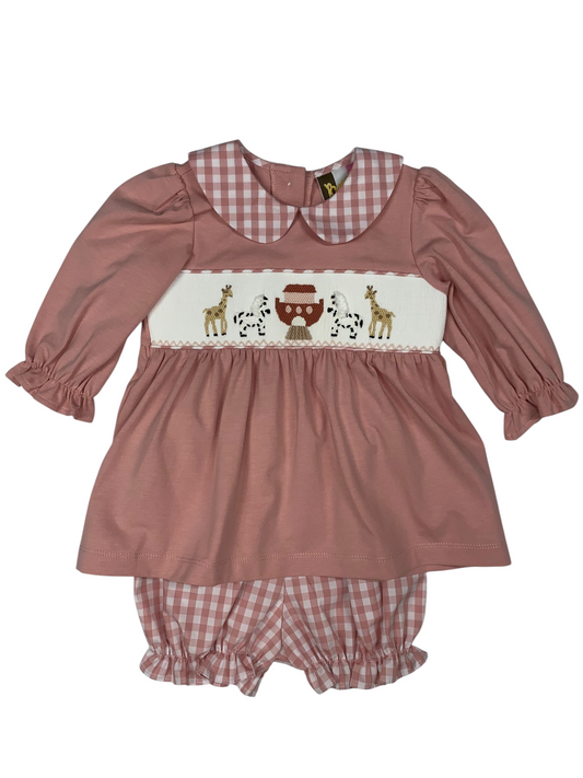 Noah’s Ark Smocked Bloomer Set Banana Split