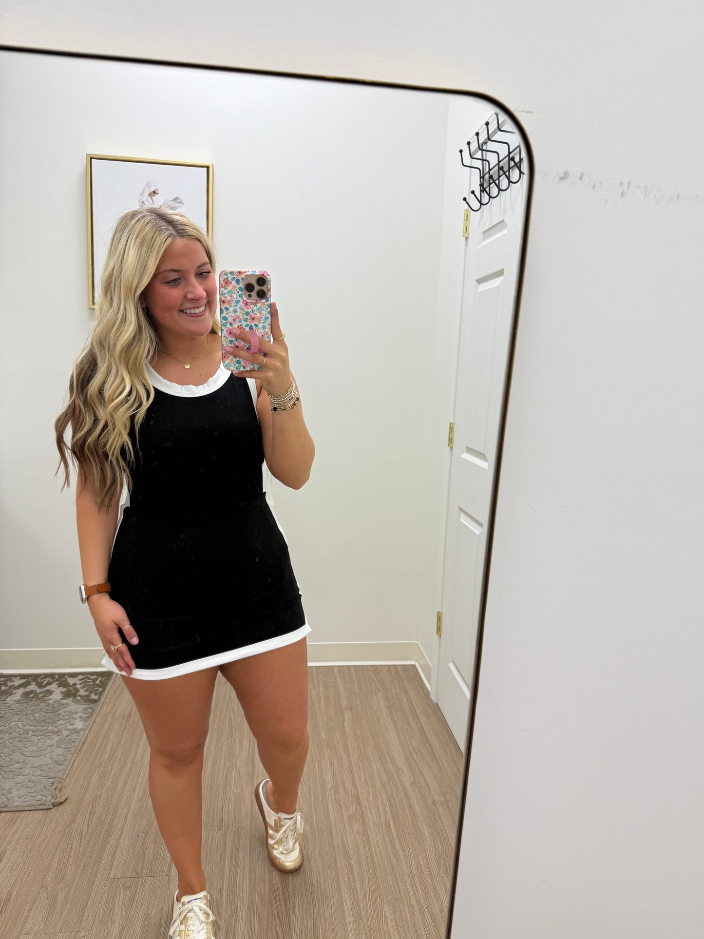Black Colorblock Activewear Dress