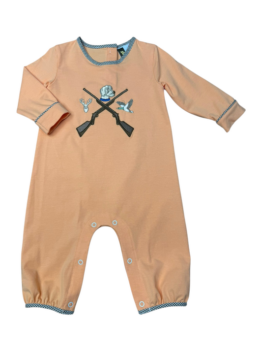 Gone Hunting Boy Romper Banana Split