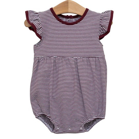 Lucy maroon stripe bubble