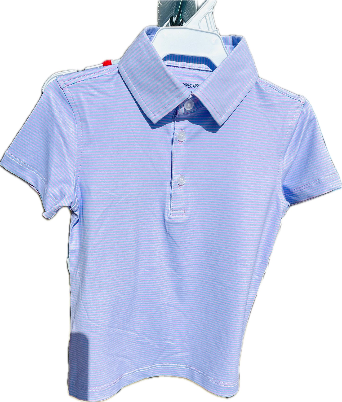Micro Pink/Blue Stripe Performance Polo|Meripex