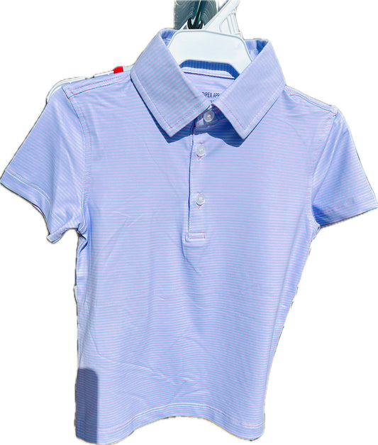 Micro Pink/Blue Stripe Performance Polo|Meripex