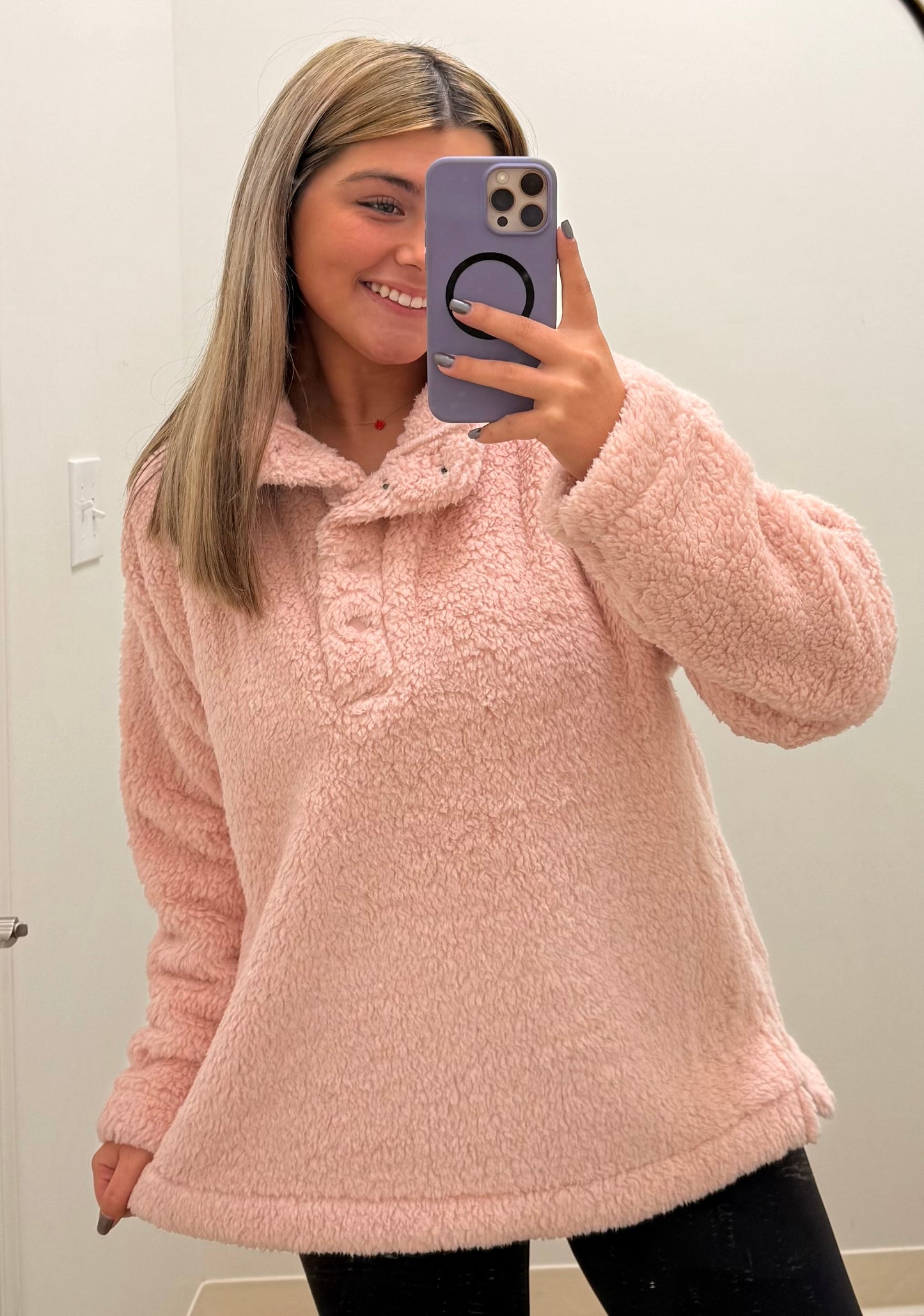 Light Pink Sherpa Jacket