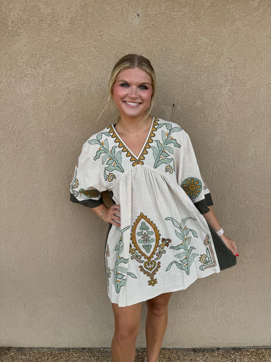 Sage Embroidered lavish dress