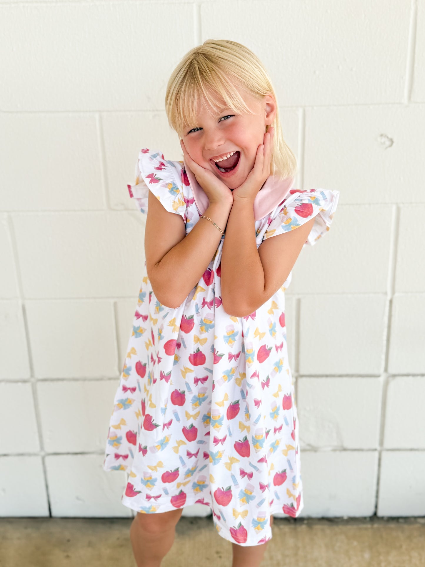 Back to school dress jumping jolly