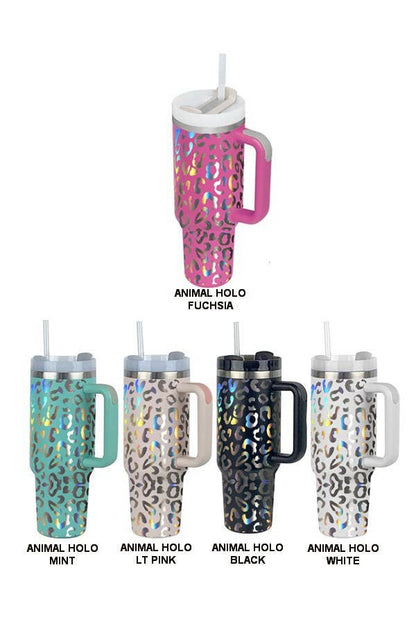 40oz STAINLESS STEEL TUMBLER ALL STYLES | TB40OZ: SMILEY FUCHSIA