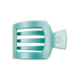 Totally Turquoise Square Flat Hair Clip | Large