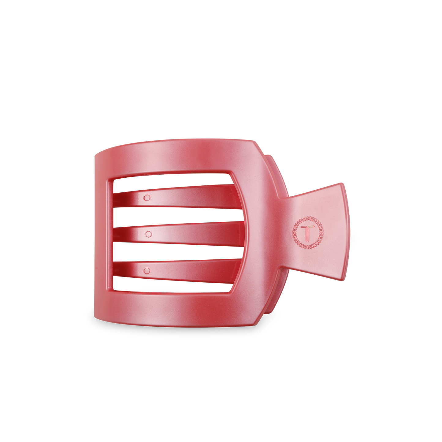 Calming Coral Square Flat Hair Clip | Medium