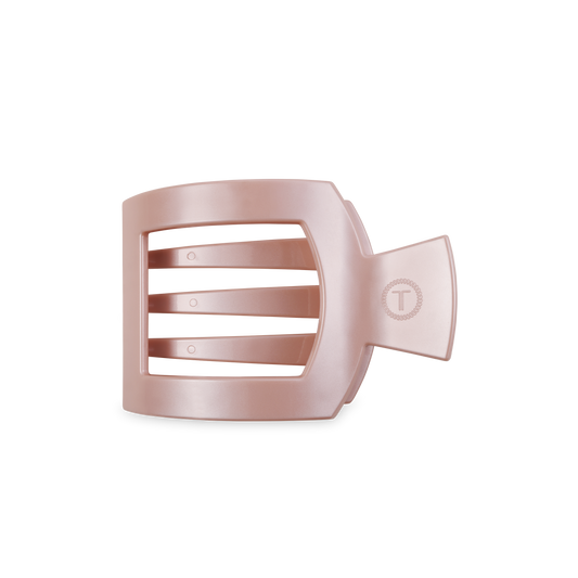 Pearly Pink Square Flat Hair Clip | Medium