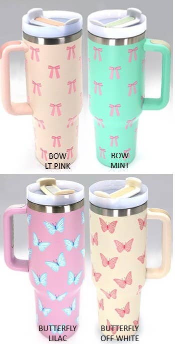 40oz STAINLESS STEEL TUMBLER ALL STYLES | TB40OZ: BUTTERFLY LILAC