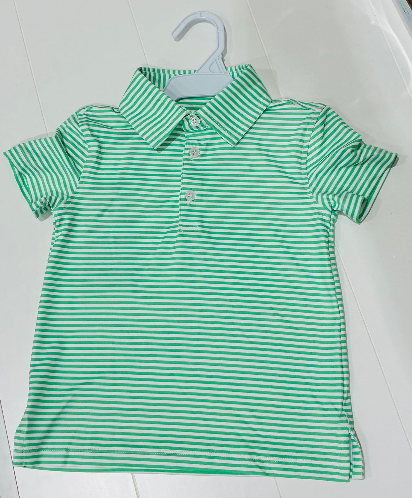 Green/White Performance Polo|Meripex