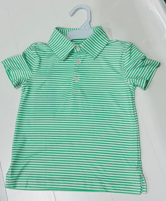 Green/White Performance Polo|Meripex