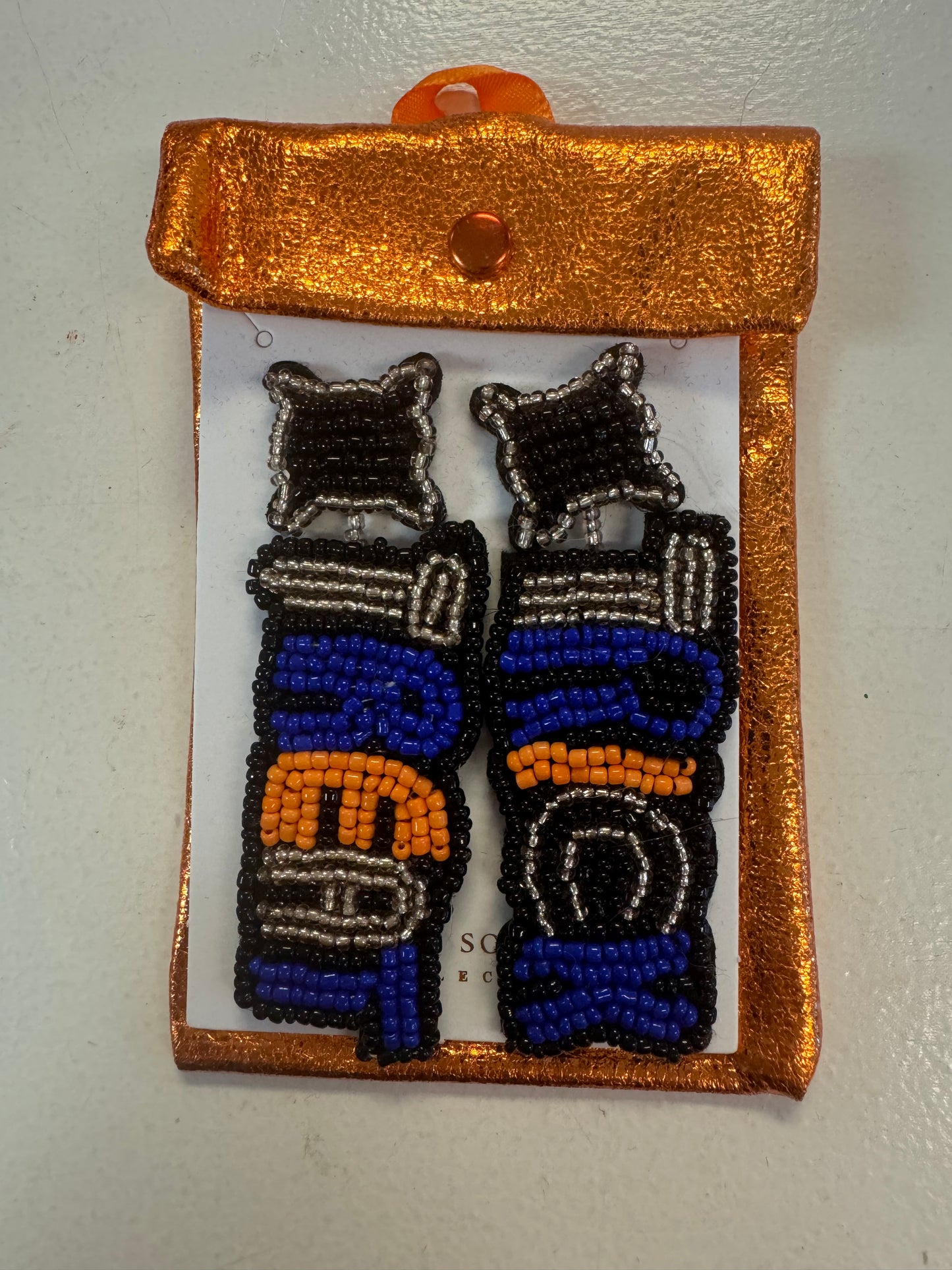 Trick or treat beaded earrings