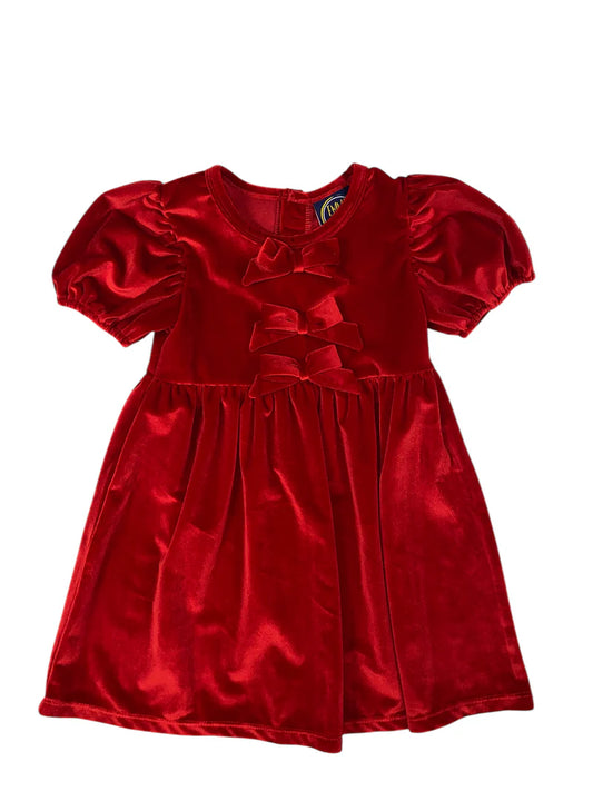 Red Chelsie Bow Dress-EJ