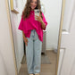 Fuchsia Scuba Side Slit Top