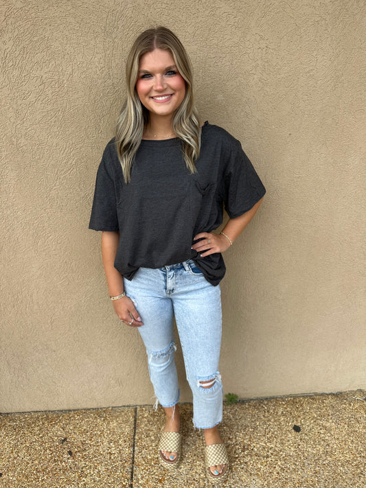 Charcoal Oversized Boyfriend Tee