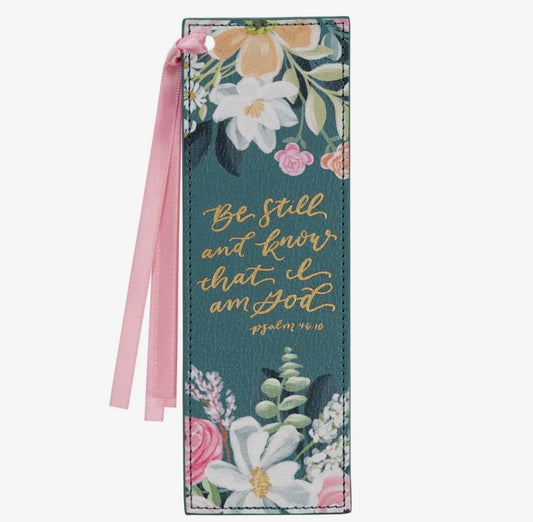 Faux Leather Bookmark Be Still and Know