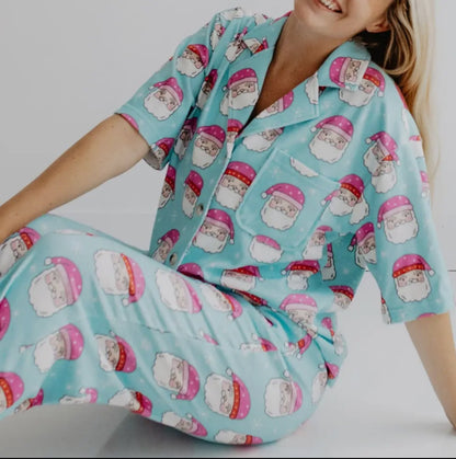 Blue Santa pj set