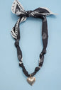Polka Dot Scarf Necklace (Heart)