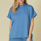 Blue Textured Short Set