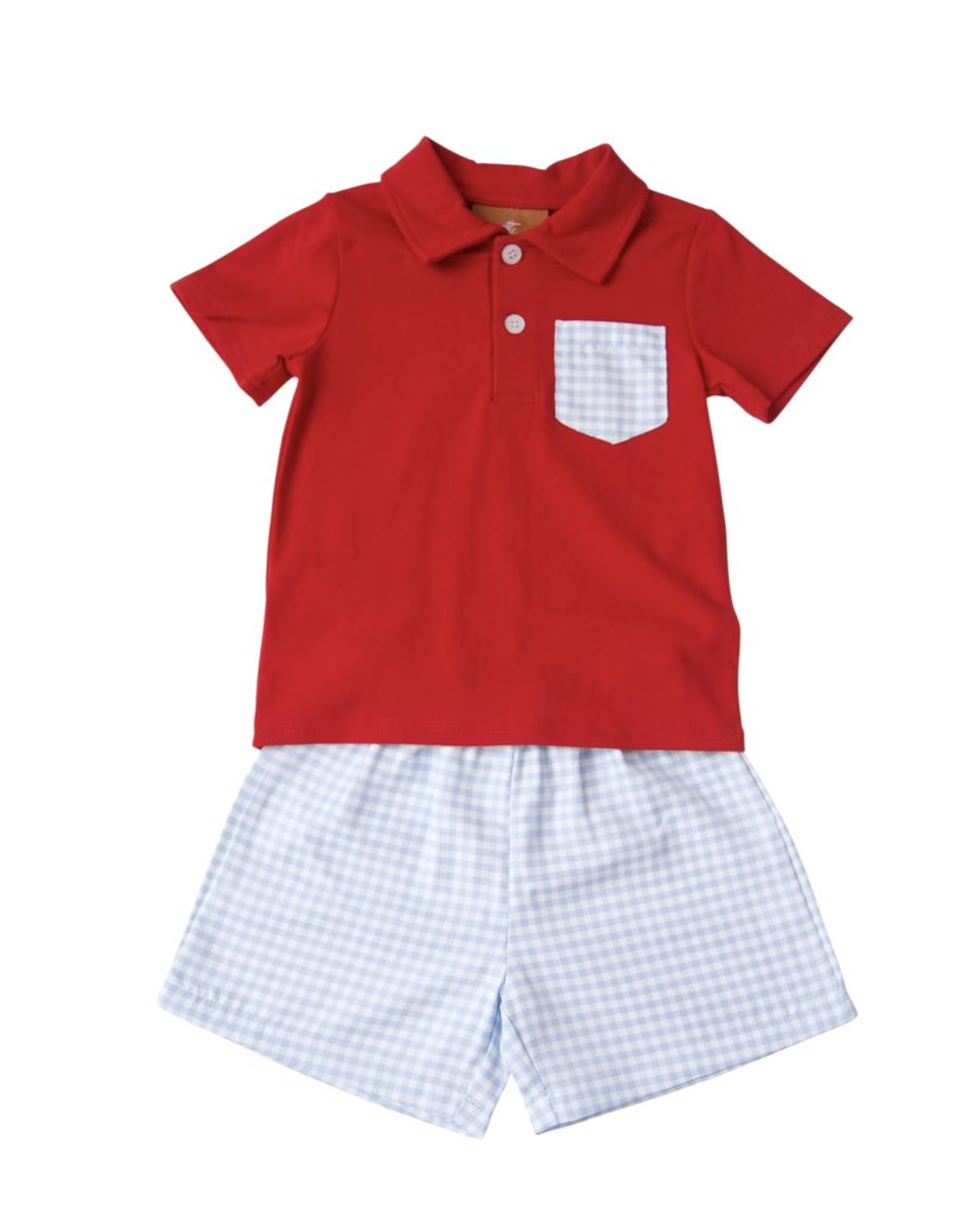Myles Red & Blue Short Set