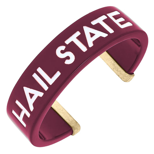 Mississippi State Bulldogs Resin Cuff Bracelet in Maroon