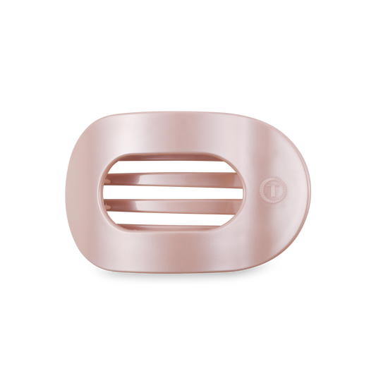 Pearly Pink Round Flat Hair Clip | Medium