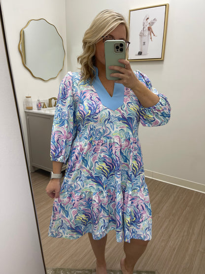 Watercolor Tier Dress Simply Southern