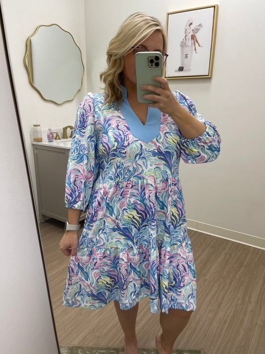 Watercolor Tier Dress Simply Southern