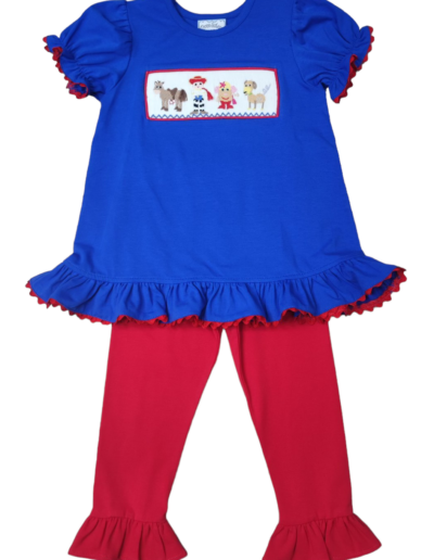 Toy time smocked ruffle pant set