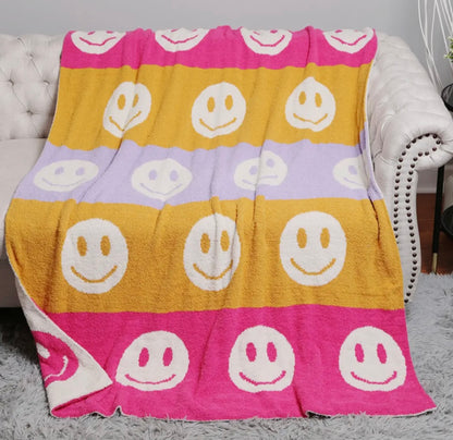 Softest blankets ever multi color smiley