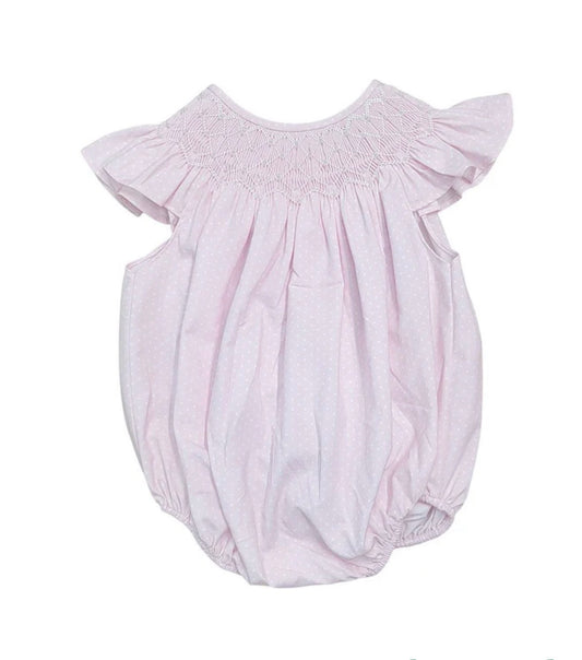 Polka Dot Pearl Smock Bubble | Pink