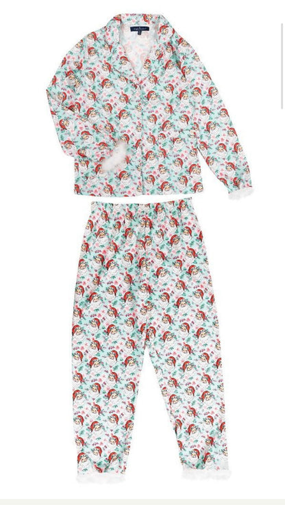 SIMPLY SOUTHERN COZY HOLIDAY BUTTON PJ PANTS & TOP SANTA