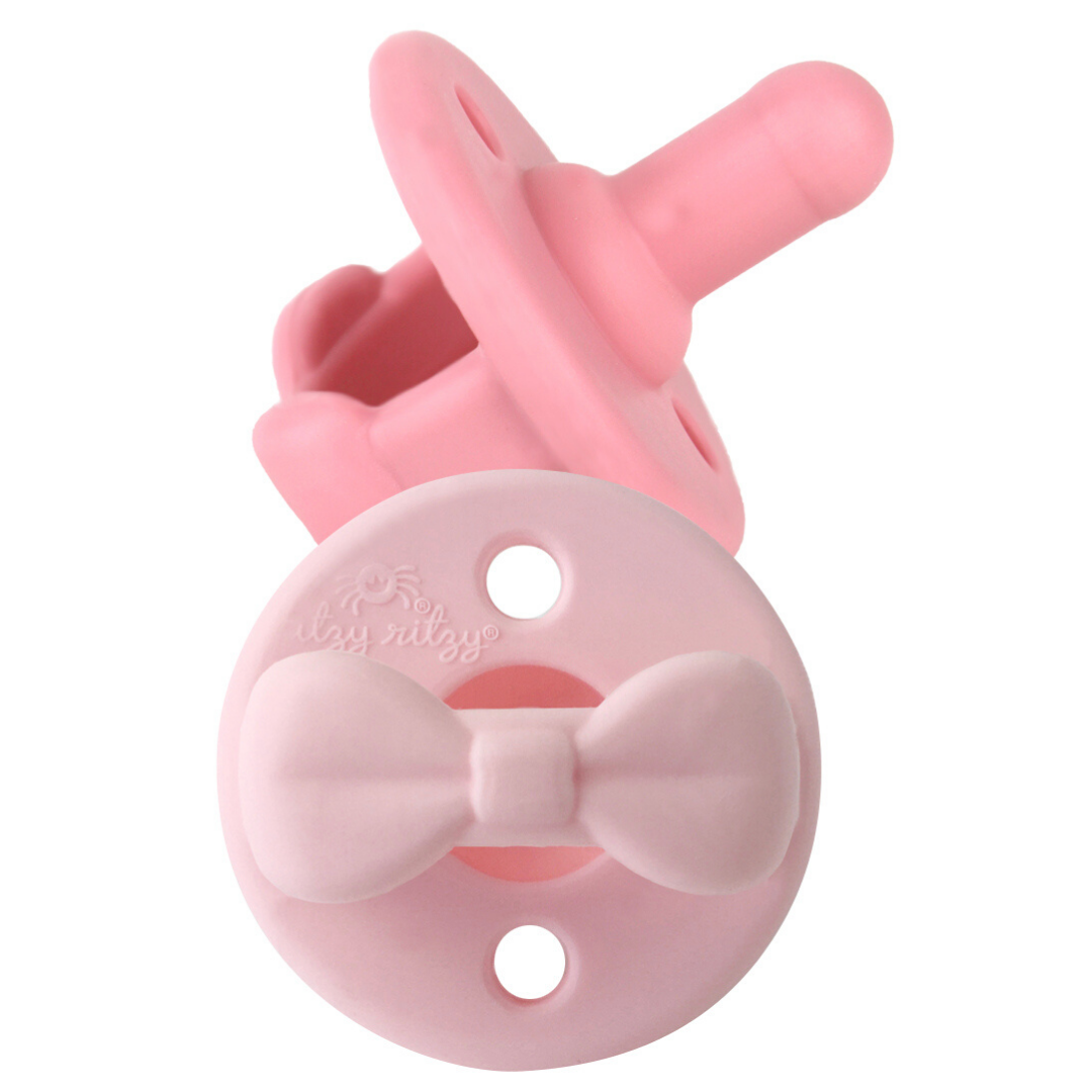 Itzy ritzy pacifier set pink bows