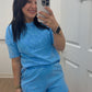 Sky Blue Washed Short Set