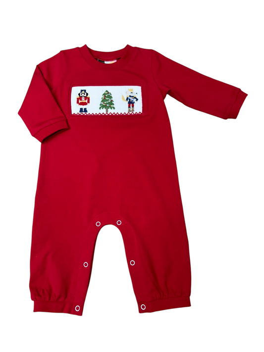 Nutcracker Smocked Boy Romper Banana Split