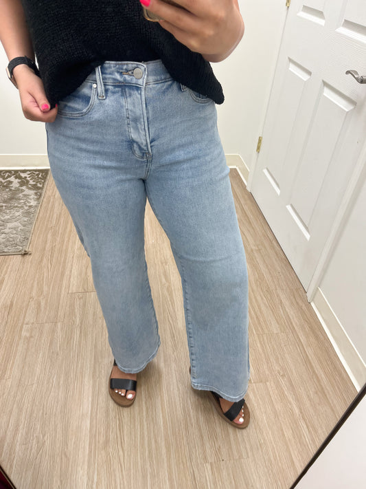 Risen tummy control high rise wide leg jeans