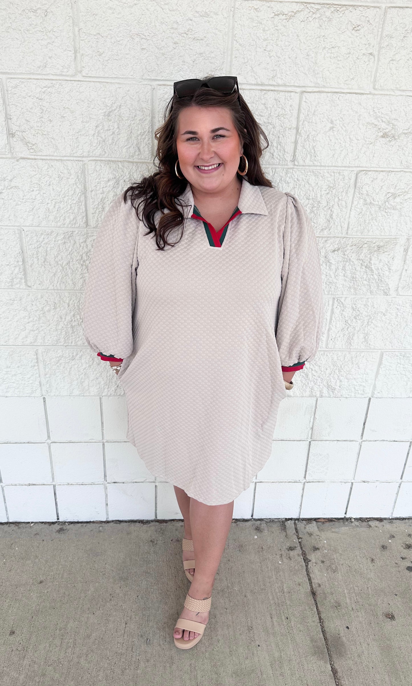 Beige Quilted Dress