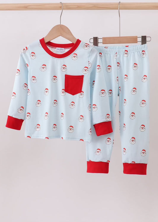 Blue Santa Boy PJ set
