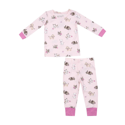 Angel dear pink puppy pj set