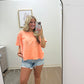 Acid Washed Oversized Top| Orange