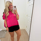 Fuchsia Dolman Textured Knit Top