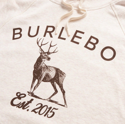 Fleece Hoodie - Whitetail Deer - Heather Oatmeal Burlebo