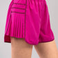 Fuchsia Side Pleat Shorts