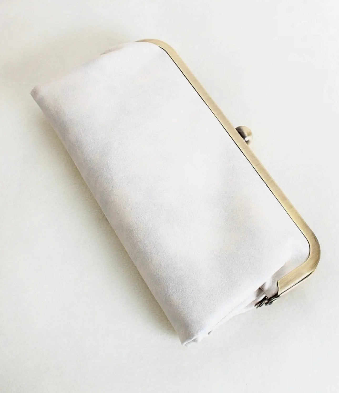 Lock Clutch Wallet Pearl White