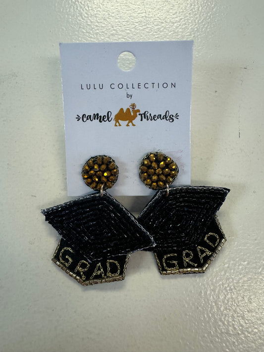 Grad cap earrings